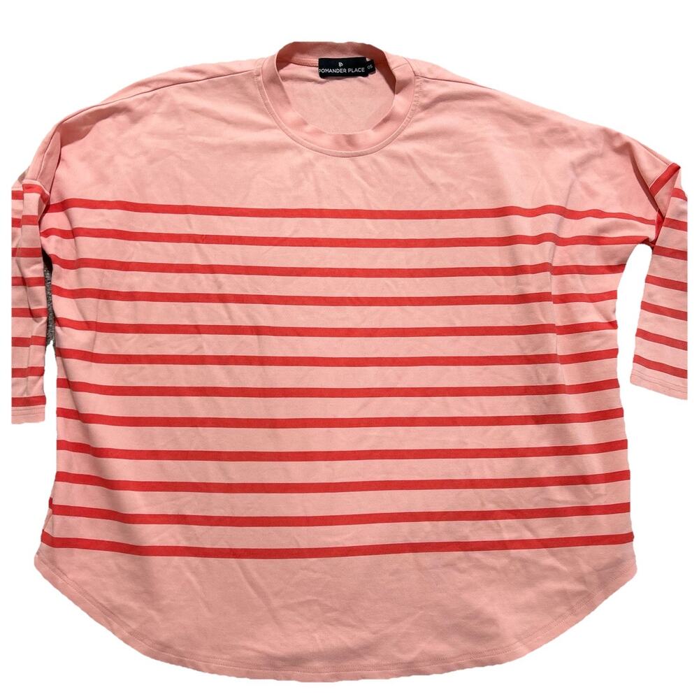 Tuckernuck Pomander Place Top women's‎ One Size Boxy Striped Orange Pink